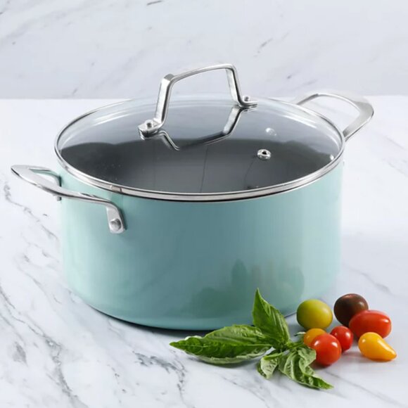 10-Pc. Hard-Enameled Aluminum Nonstick Cookware Set ( New with box) - Picture 2 of 4